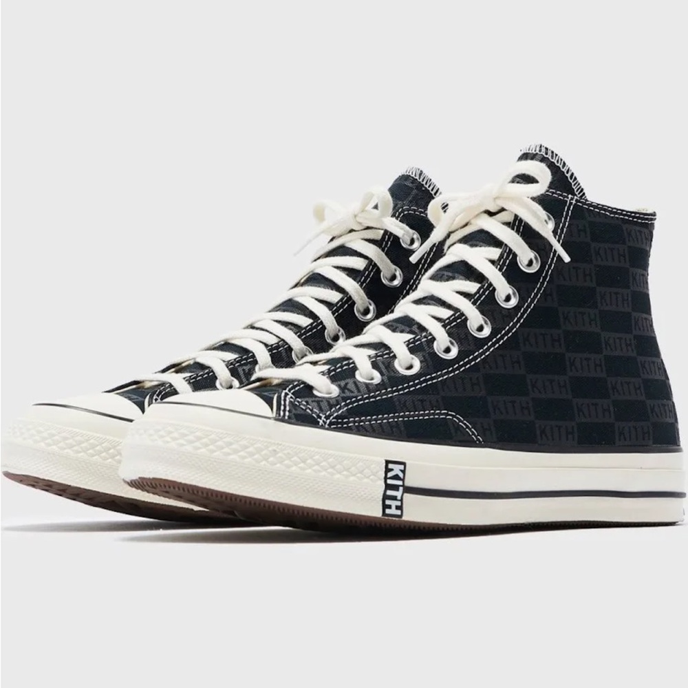 KITH x Converse Black Chuck Taylor High Top Sneakers - Ladies 8 - Picture 2 of 12